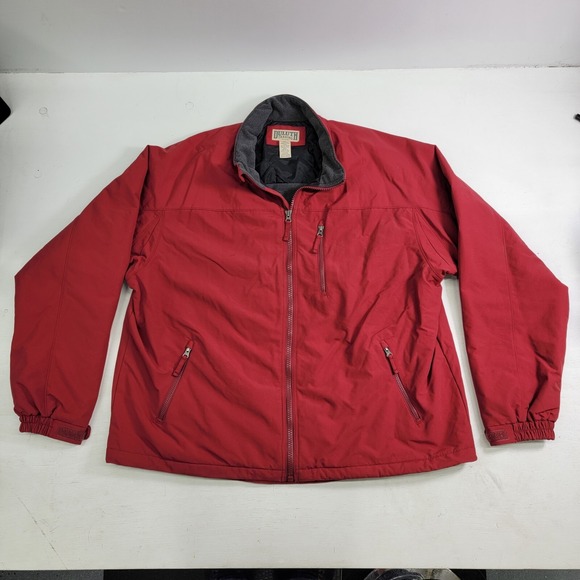 Duluth Trading Co Fleece Lined Full Zip Heavy Red Jacket Coat Men's Sz 2XL EUC - Picture 1 of 11